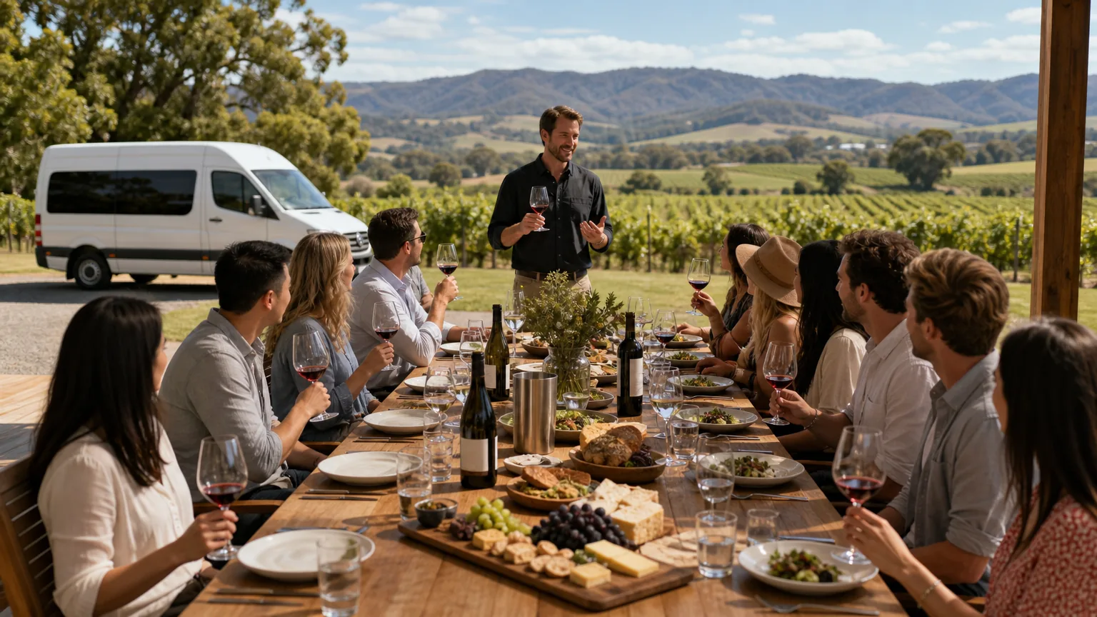 Yarra Valley Wine Tasting Tours: visual reference for Group Experiences for Up to 19 Guests Including Lunch