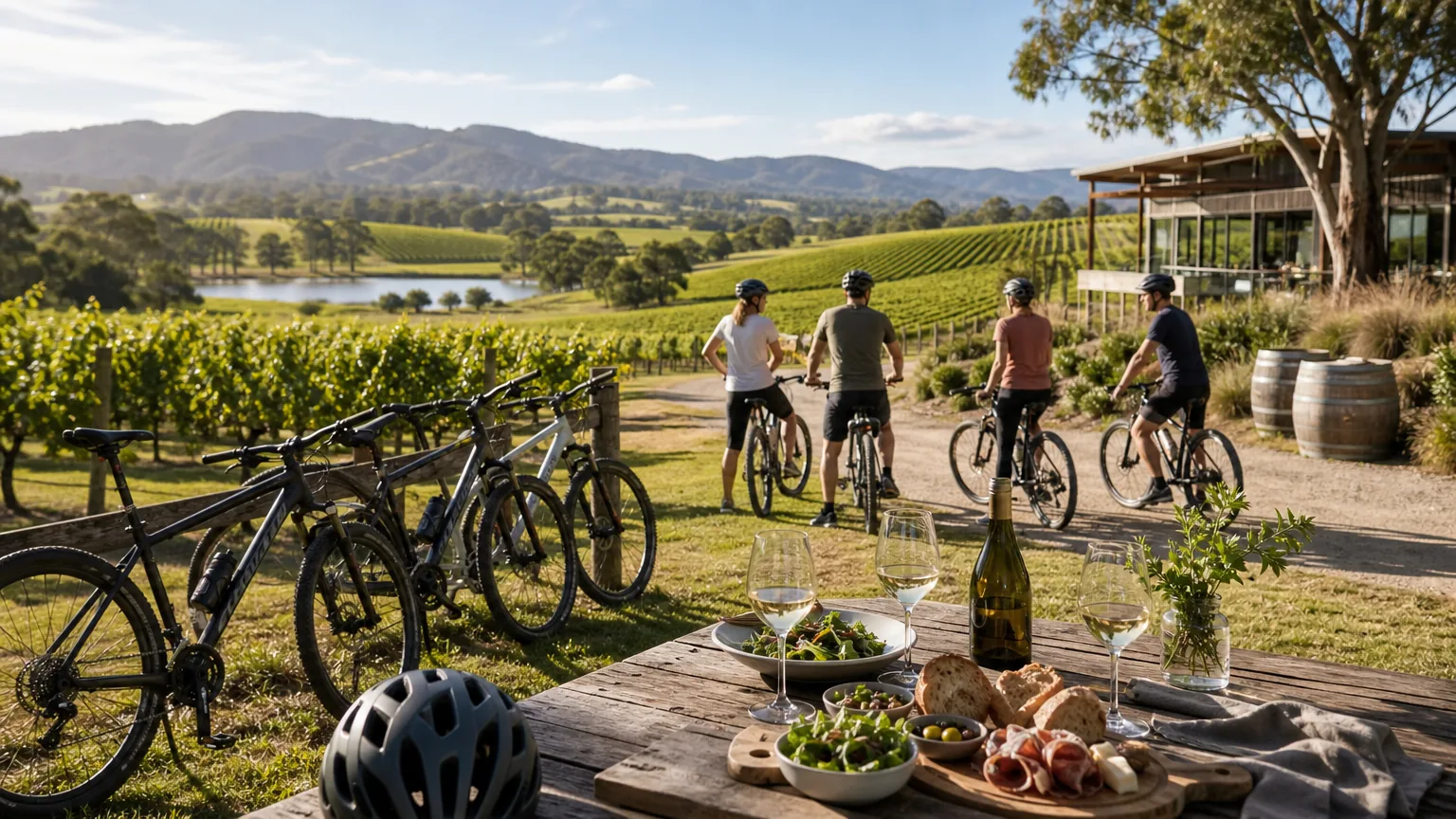 Yarra Valley Guided Bike Tour: visual reference for Active Adventures with Lunch and Adjustable Winery Stops