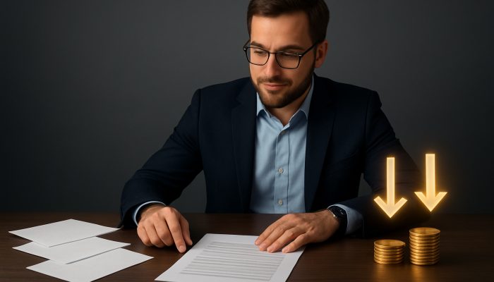 Combine Payday Loans Into One Affordable Deal: Save Money Today | DCL A borrower comparing high-interest loans to low-APR consolidation with savings coins and arrows on a desk